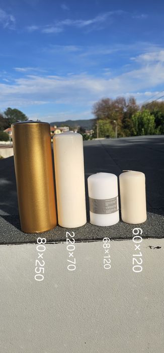 Pack 4 Velas Decorativas Cilíndricas