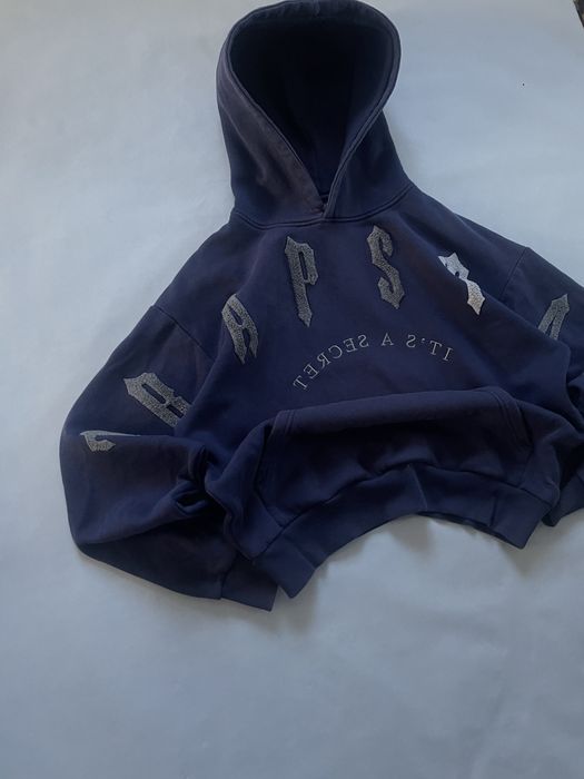 Худи Trapstar Dark Blue Mega drip drill S Y2k Rare item Big Logo New