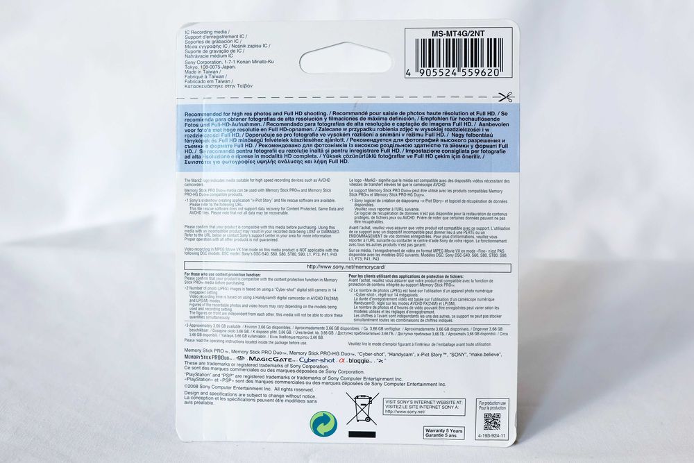 Memory Stick Pro DUO mark 2 *4 GB* Nowa Karta Pamięci Oryginał Tanio !