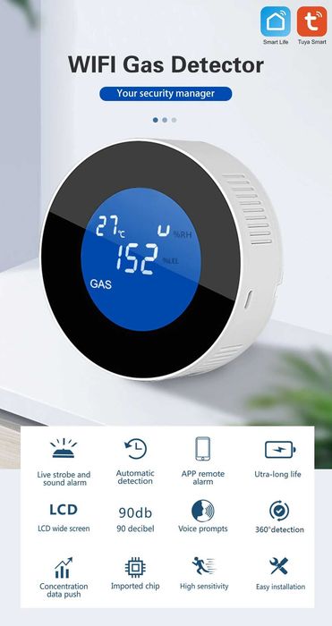 Sensor Detector Gás Butano Gás Natural CO Monóxido Carbono (NOVO)