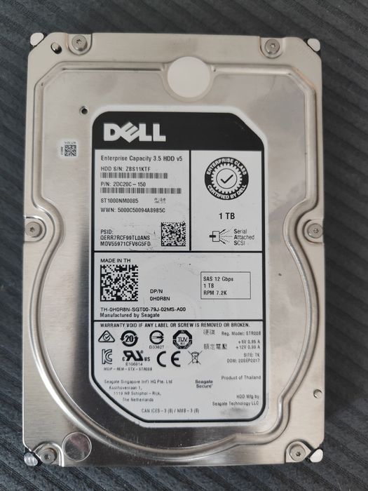 Dell Enterprise Capacity 3.5 HDD o pojemności 1 TB
