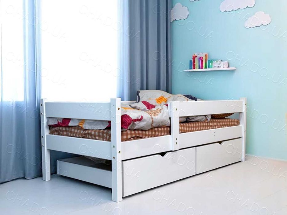 Дитяче ліжко з Матрацом з Матрацом 90x160 фарбоване дерево, кроватка