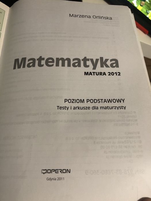 Ćwiczenia do matury matura z mateamtyki z zdaniami i arkuszami Operon