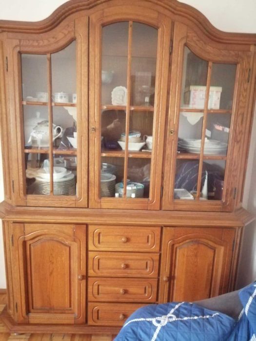 duza komoda dwuczęściowa z dębu fronty