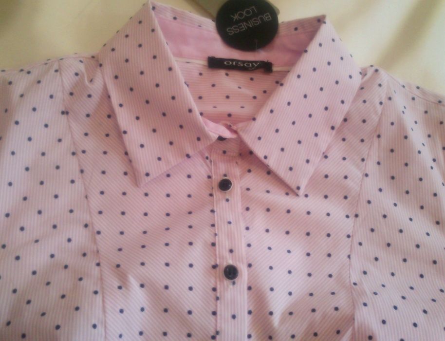 НОВАЯ рубашка с длинным рукавом Orsay. Нежно-розовая ХЛОПКОВАЯ блузка
