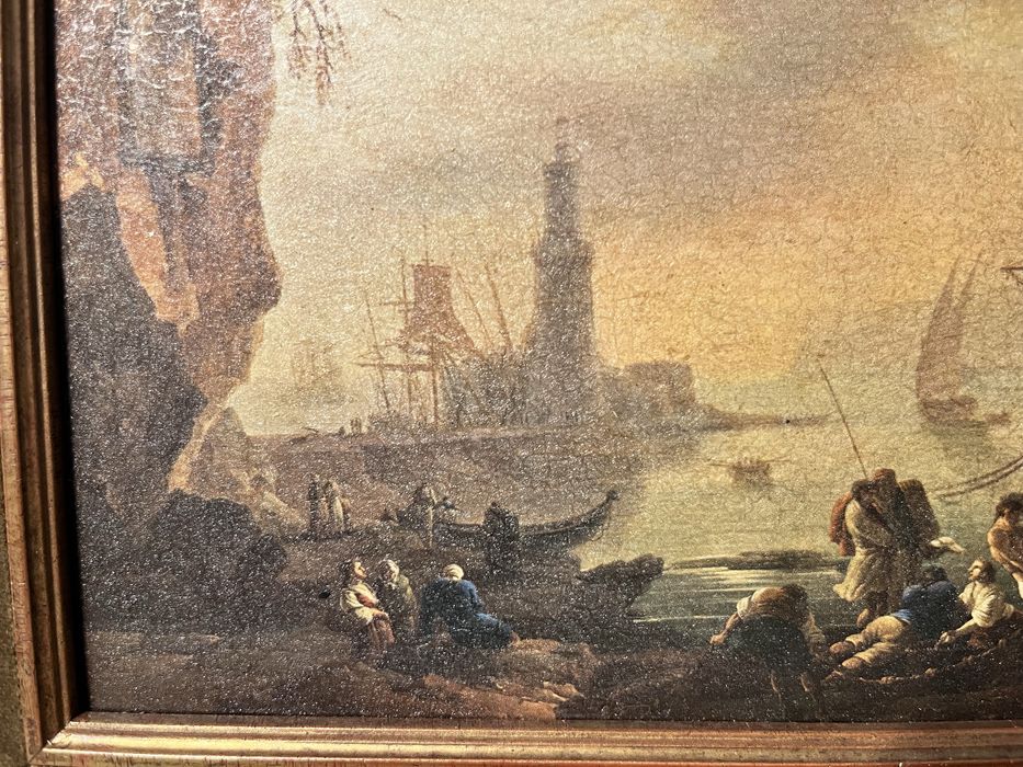 Obraz Pejzaż Morski Port Latarnia Jacht Reprodukcja C.J. Vernet