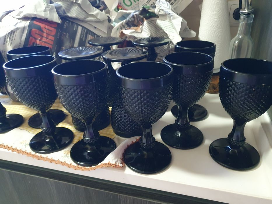 Copos Preto em vidro