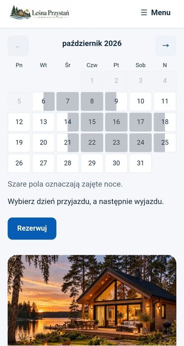 Strona dla domku / noclegu + rezerwacje online od 49 zł netto/mies.