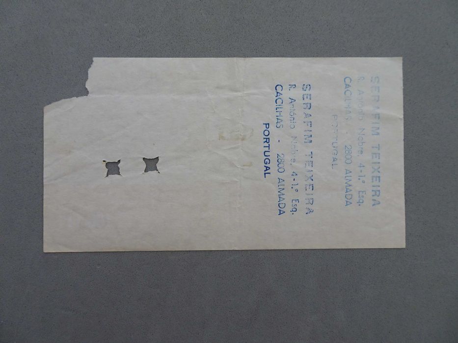 Bilhete futebol Sporting Ajax 10 agosto 1993