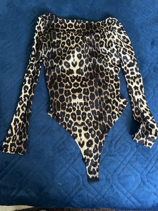 Body leopardo de manga comprida