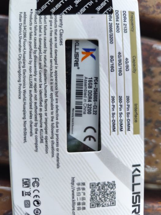 Placa de memória laptop ddr4 16gb 3200 kllisre