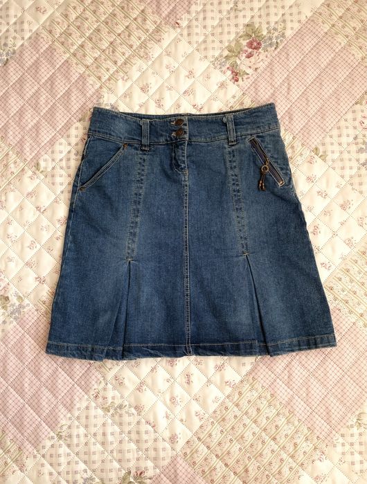 Jeansowa spódniczka do kolan M 38 blue motion vintage denim