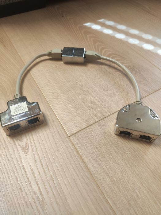 Adapter Splitter Rozgałężnik RJ45 LAN - komplet
