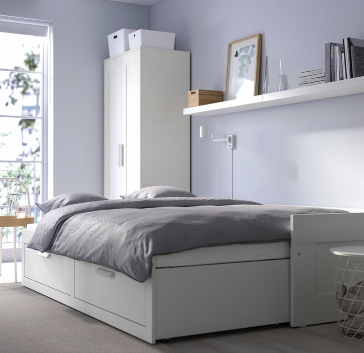 Cama Ikea Brimnes + 2 colchões Afjall