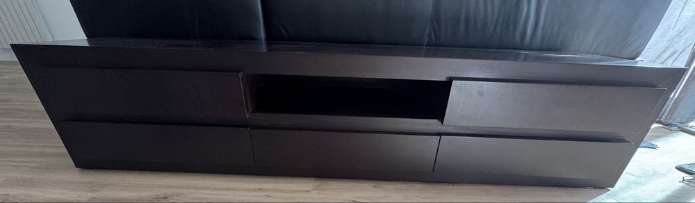 Móvel TV 2.3m Madeira Maciça Wengué/Preto – Excelente Estado