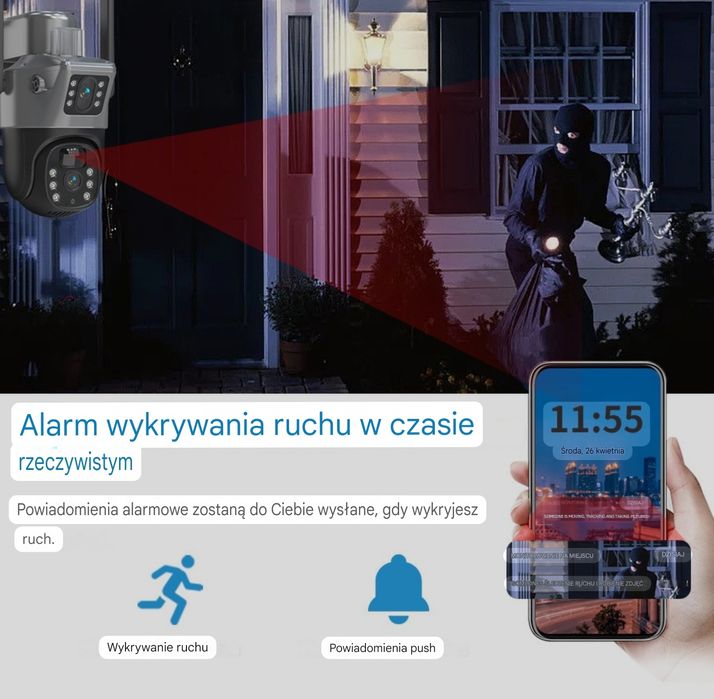 Kamera Solarna WIFI 8MP Obrotowa IP66