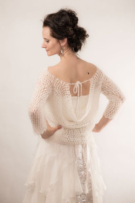 Sweterek do ślubu moher ślub bolerko