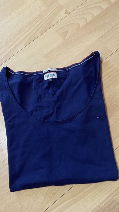 T-shirt Tommy Hilfiger S damski granatowy bawełna krótki rękaw
