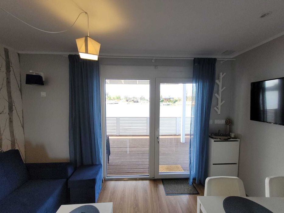 Domek nad jeziorem- linia brzegowa, pomost, mini plaża- Spalona