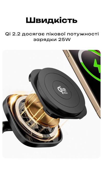 Швидка Бездротова зарядка Qi2.2 Apple Watch iPhone Док станция Magsafe