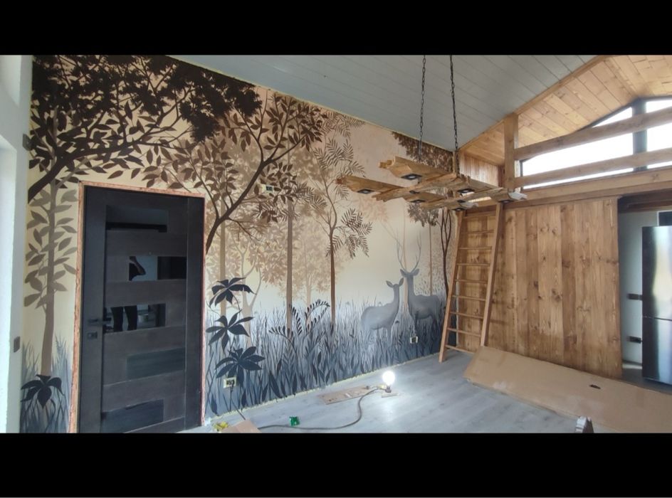 Художник розпис стін барельєф  розпис вітрин вікон ліпка ліпнина декор