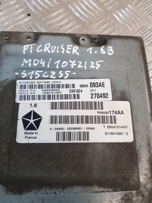 Sterownik Silnika P05034093Ae P05033174Aa Pt Cruiser 1.6B 05R-