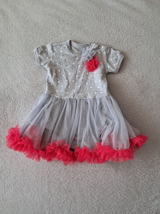 Prześliczna sukienka body tiul 68 Bambarillo krótki rękaw