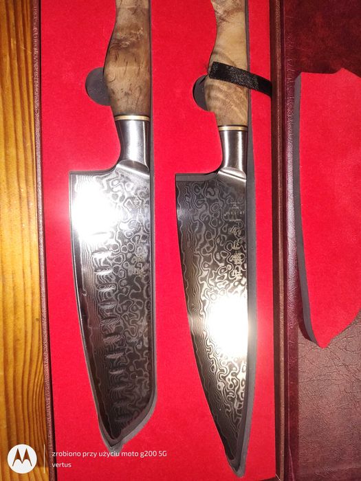 Zestaw noży Hezhen ze stali damasceńskiej