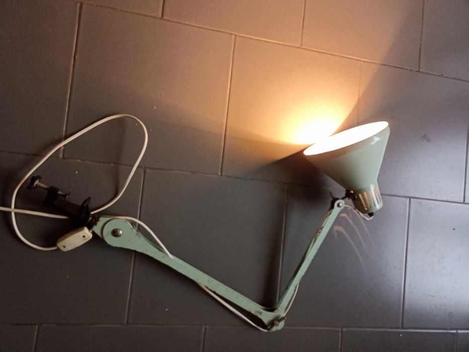 Lampa warsztatowa biurkowe PRL design loft