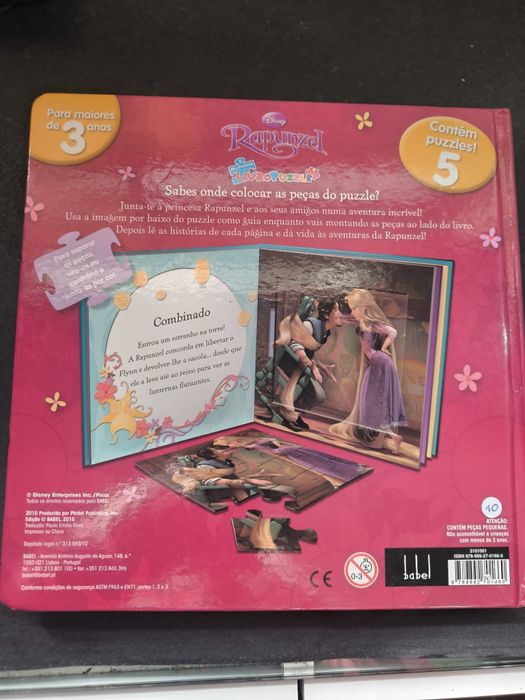 Livro Rapunzel livro Puzzle 
Sabes onde colocar as peças do puzzle? 
J