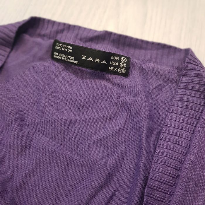 Fioletowy wiązany sweterek Zara