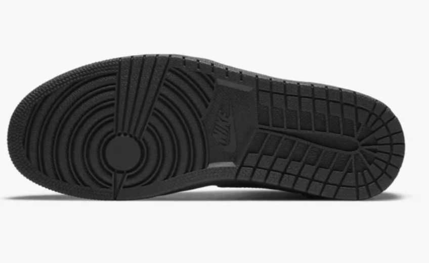 Nike р.50 стельки-33см Air Jordan 1 Mid Triple Black кожаные кроссо