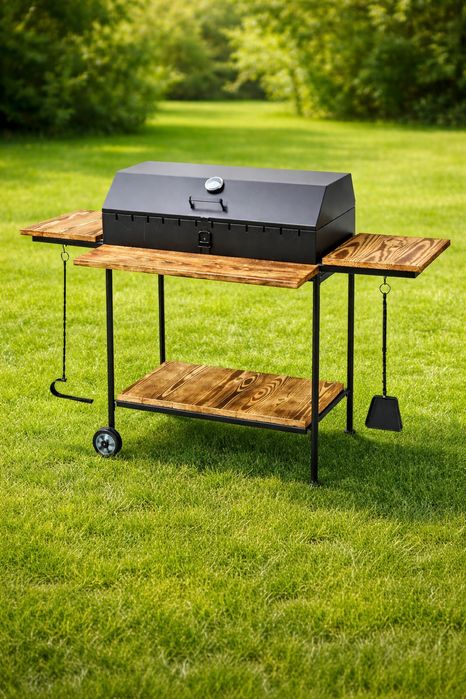 Мангал 4 мм на 12 шампуров с крышкой,  барбекю,