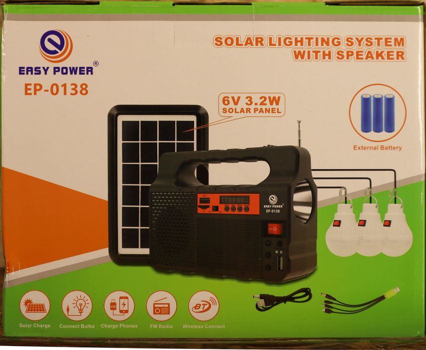 Універсальний, аварійний ліхтар-сонячна станція  модель ЕР-0138