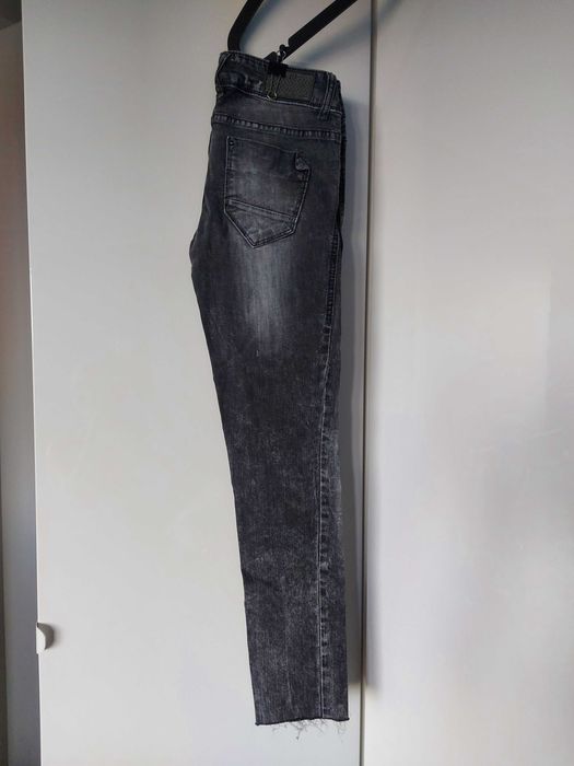 PULL & BEAR Dżinsy szare przecierane marmurkowe roz. 38