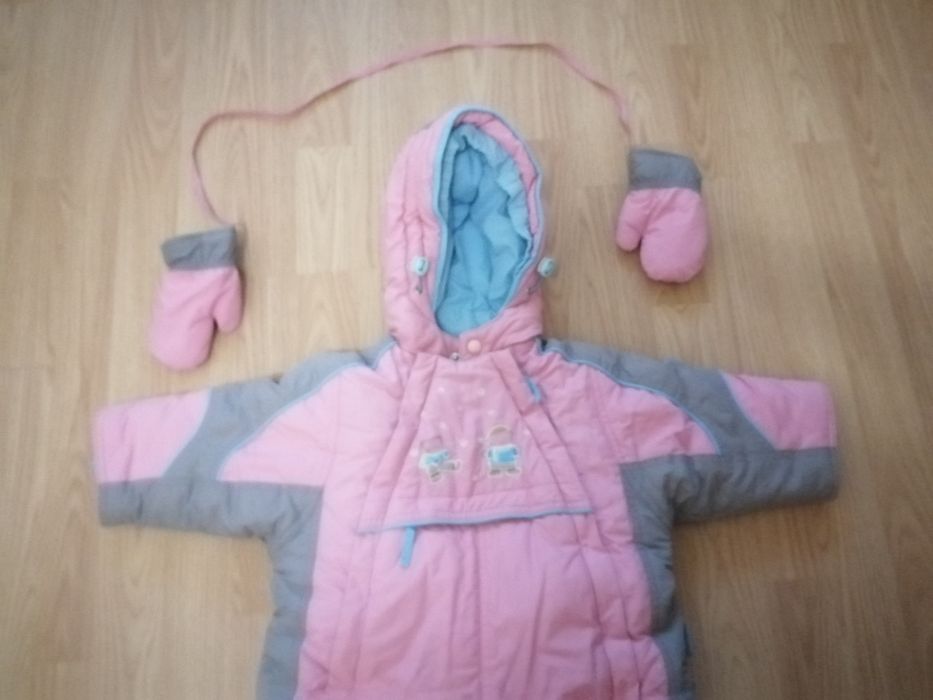 Комбинезон человечек для новорожденной девочки зимний на рост 68 см