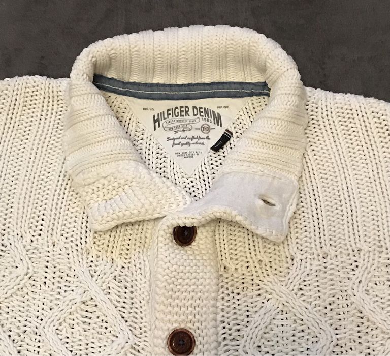 Kremowy męski sweter Hilfiger Denim r. L
