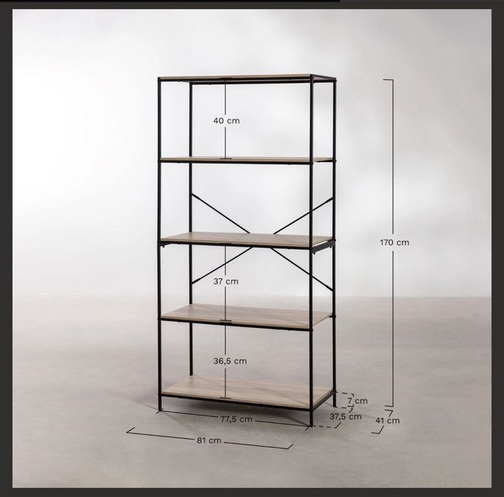 Estante de Madeira e Metal Baxter - Sklum