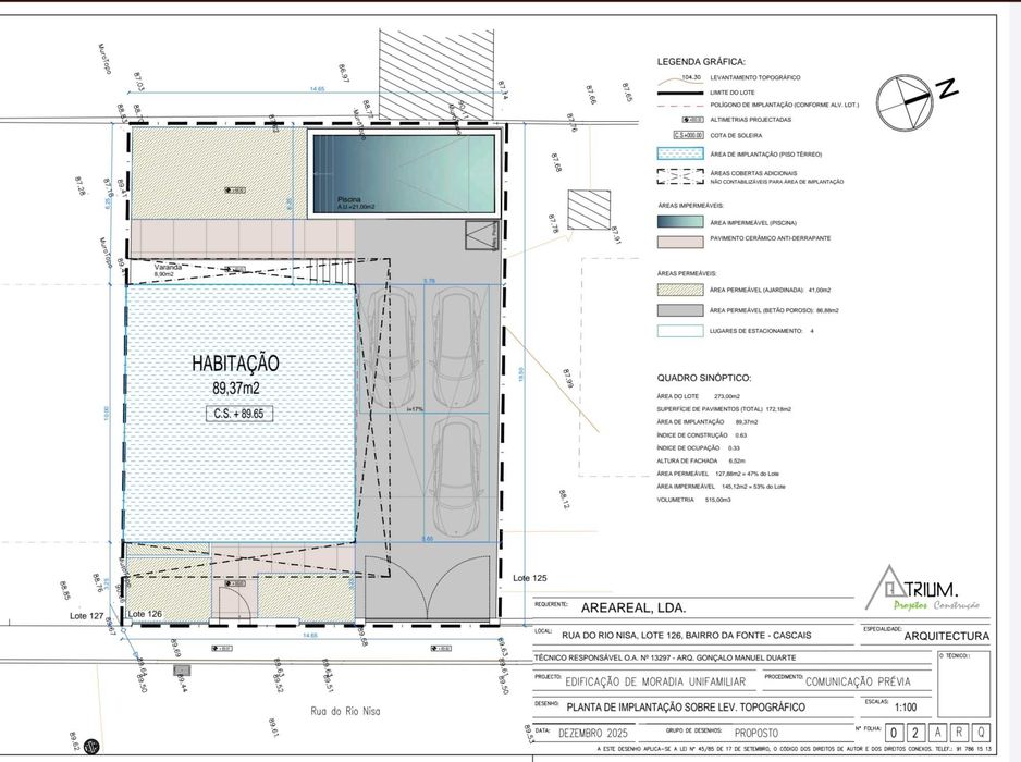 Terreno urbano projeto aprovado moradia   ,Caparide são domingos  rana