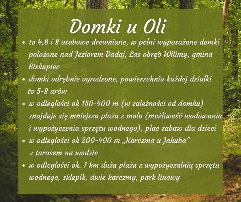 Domek letniskowy nad jeziorem - wynajem