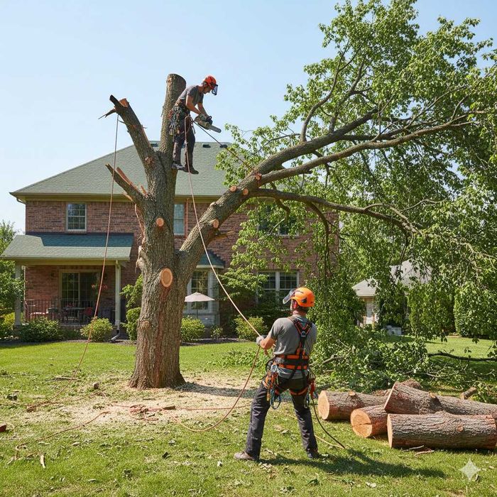 Санітарна/аварійна обрізка дерев, подрібнення гілок, корчування пнів