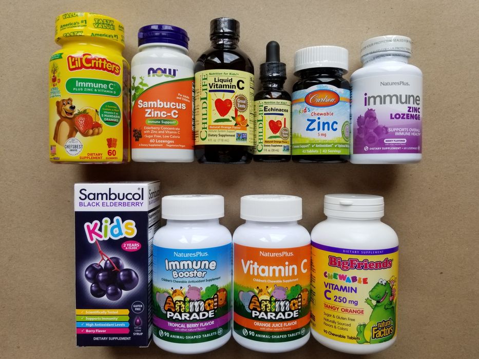 Для дітей!Вітамін д3,С.Кальцій•Омега•Магній,Залізо, цинк,самбукол