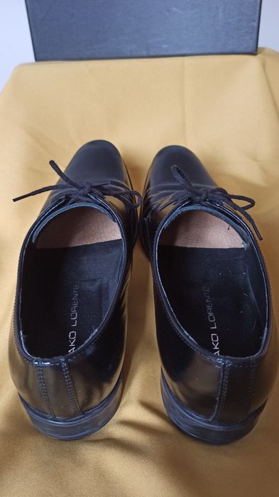 Pako lorente czarne buty eleganckie męskie wizytowe półbuty pantofle