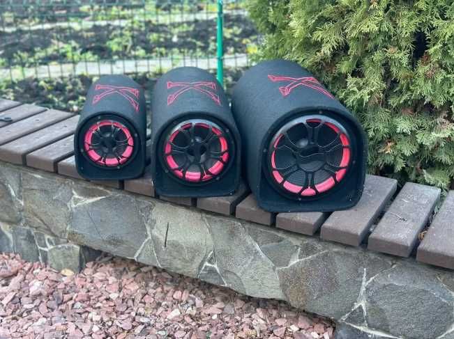 Активный сабвуфер в машину. Колонка. Саб с усилителем звука. Буфер.