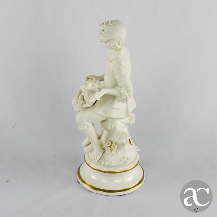 Figura de jovem pastor em biscuit Capodimonte “Marcolin”