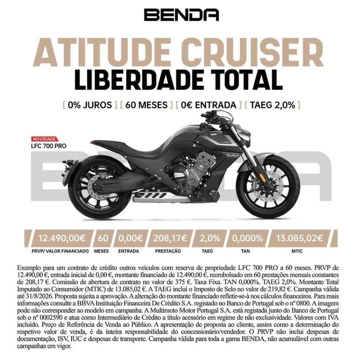 Benda LFC700 PRO (FINANCIAMENTO 0% JUROS)