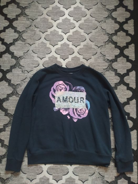 Bluza dresowa bawełniana sportowa Abercrombie z cekinami odwracalnymi