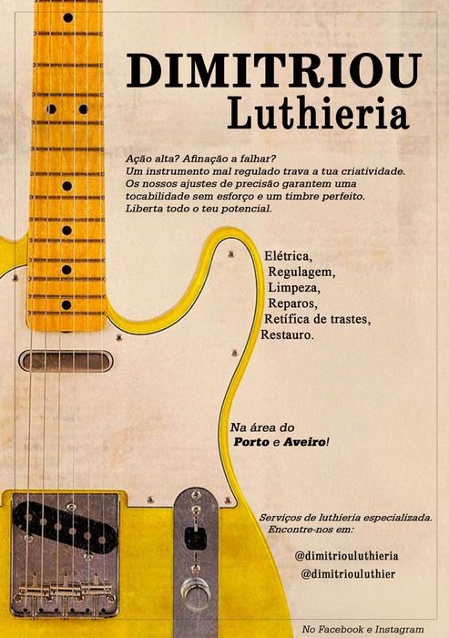 Luthier de guitarras e baixos em São João da Madeira