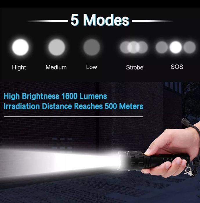 Lanterna tática Led adaptador fixação interruptor com cabo extensível