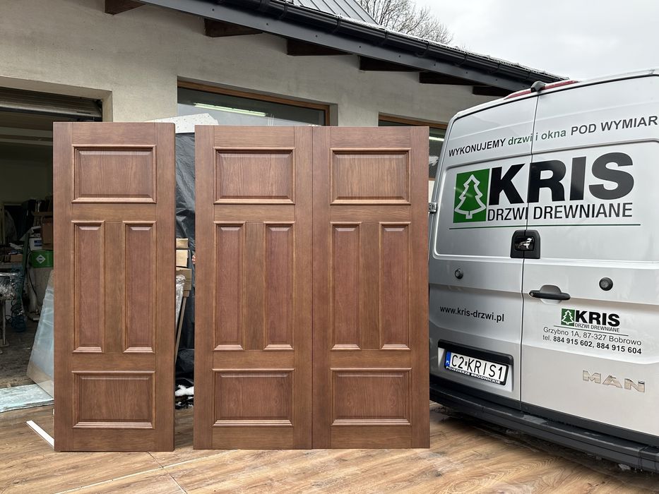 Drzwi drewniane sosnowe -dębowe OD RĘKI Bezprzylgowe